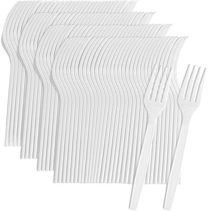 Disposable Heavy Duty Plastic Fork -white (24)
